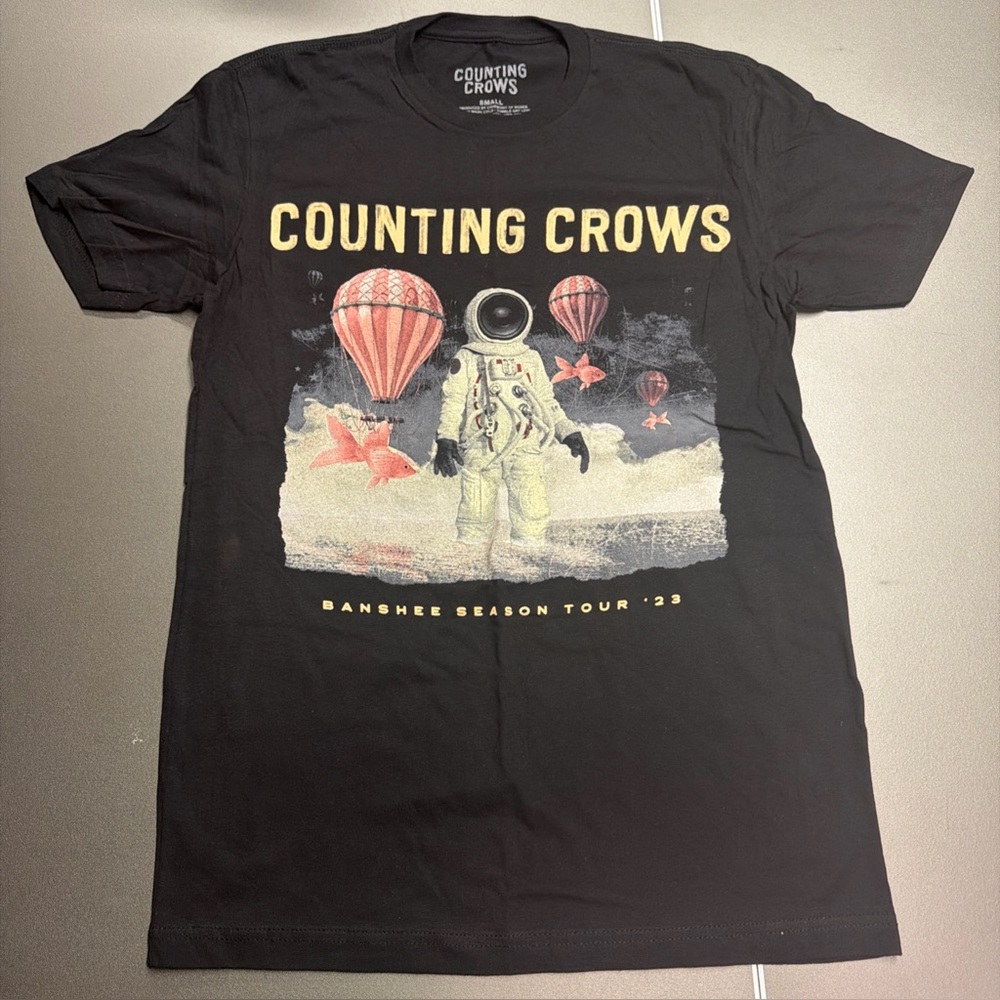 Men Counting Crows Banshee Tour T Shirt Size Small Black New